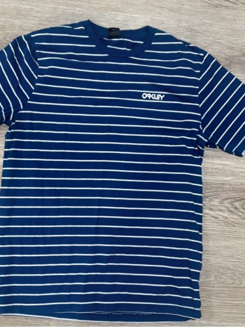 Oakley Boys' Navy Blue & White Striped Crew Tee
